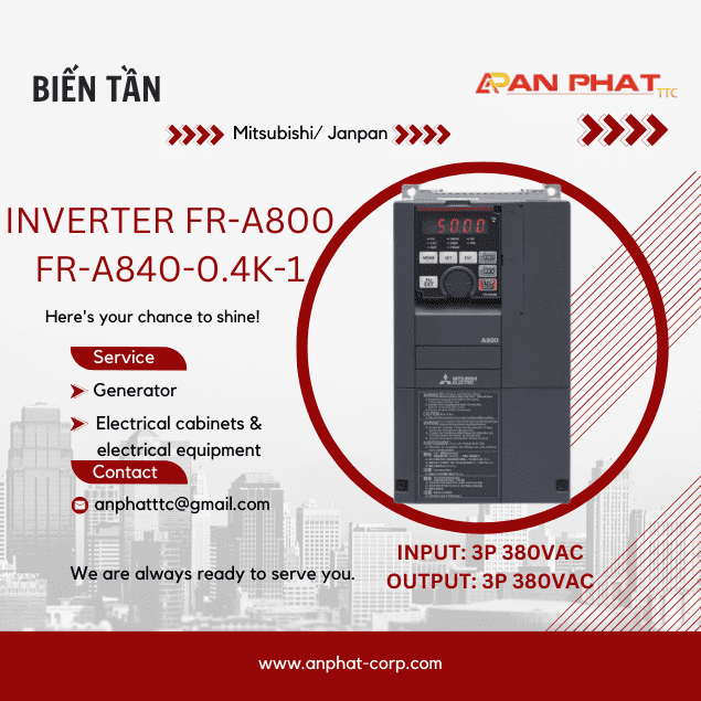 Biến tần Mitsubishi FR-A840-0.4K-1 0.4kW 3 Pha 380V