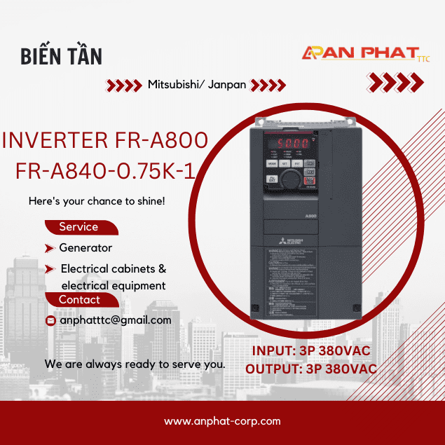 Biến tần Mitsubishi FR-A840-0.75K-1 0.75kW 3 Pha 380V