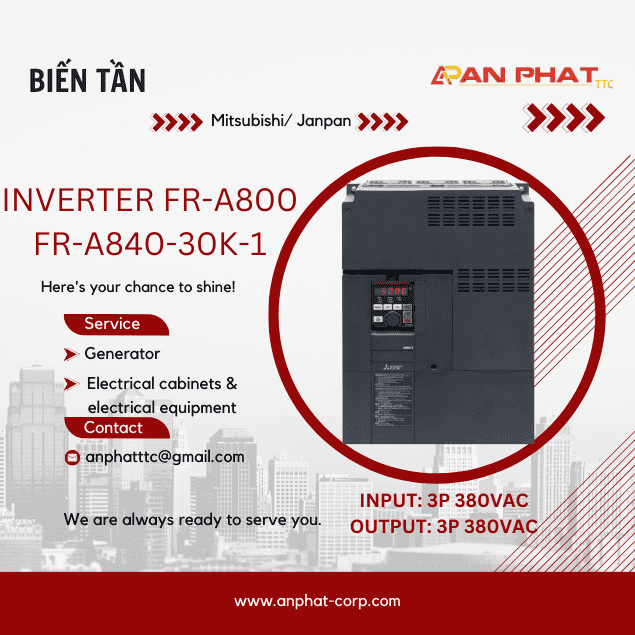 Biến tần Mitsubishi FR-A840-30K-1 30kW 3 Pha 380V