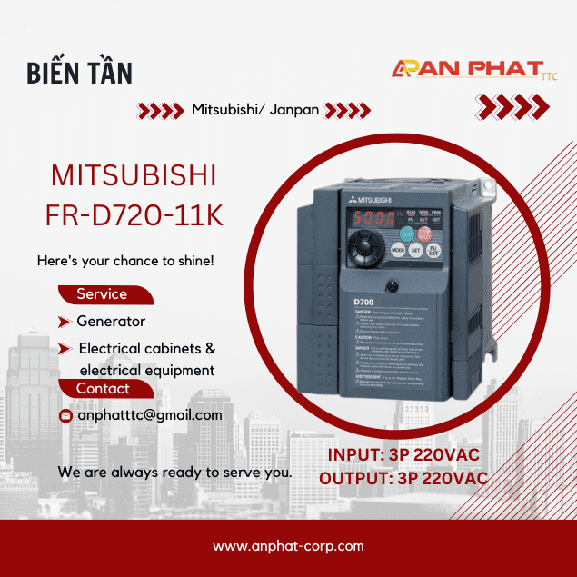 Biến tần Mitsubishi FR-D720-11K 11kW 3 Pha 220V