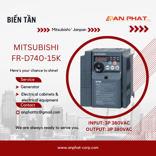 Biến tần Mitsubishi FR-D740-15K 15kW 3 Pha 380V