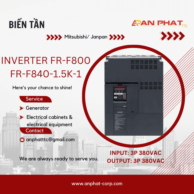 Biến tần Mitsubishi FR-F840-1.5K-1 1.5kW 3 Pha 380V