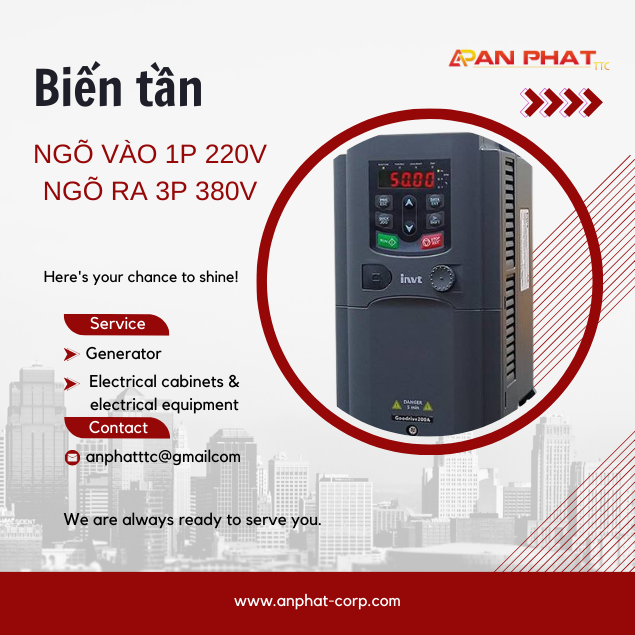 Biến tần INVT vào 1 Pha ra 3 Pha 380V