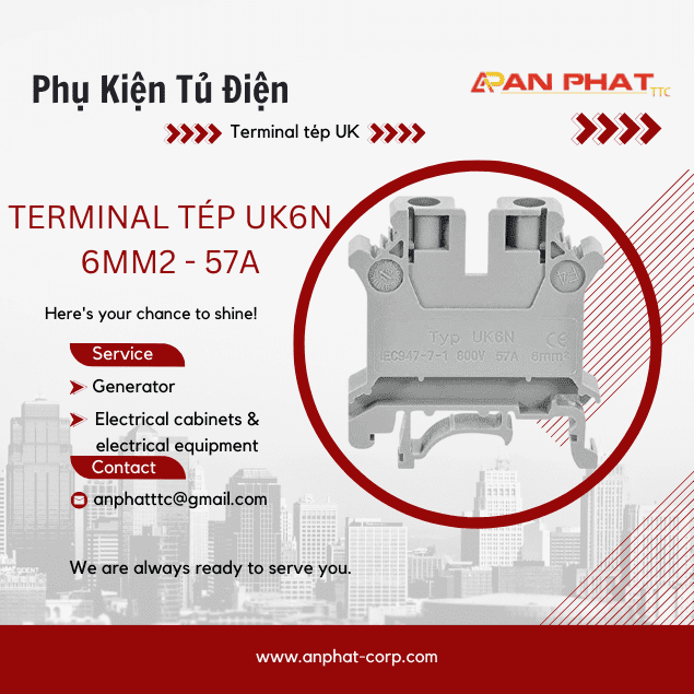 Terminal tép UK6N - 6mm2 - 57A