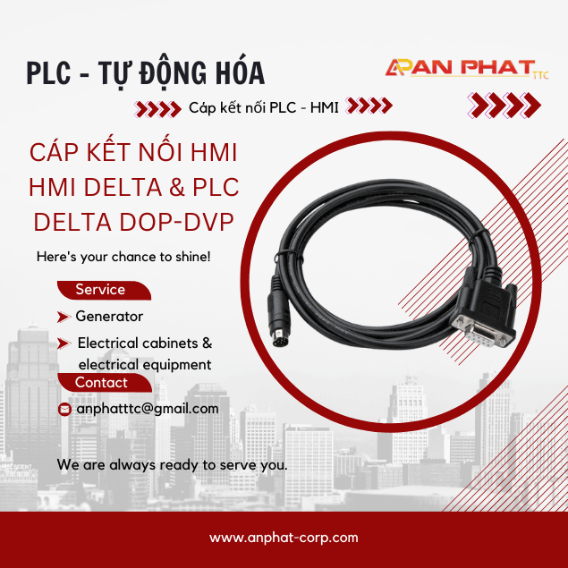 Cáp Kết Nối HMI Delta & PLC Delta DOP-DVP 3M