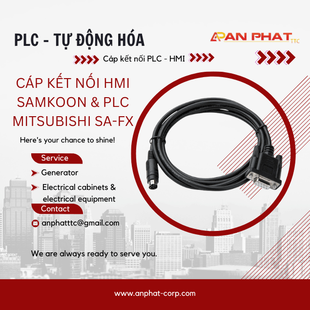 Cáp Kết Nối HMI Samkoon & PLC Mitsubishi SA/SK/AK-FX 3M